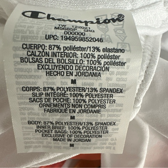 CHAMPION Varsity Shorts White Rainbow Stripe Moisture Wick Odor Control NEW sz M - Picture 11 of 12